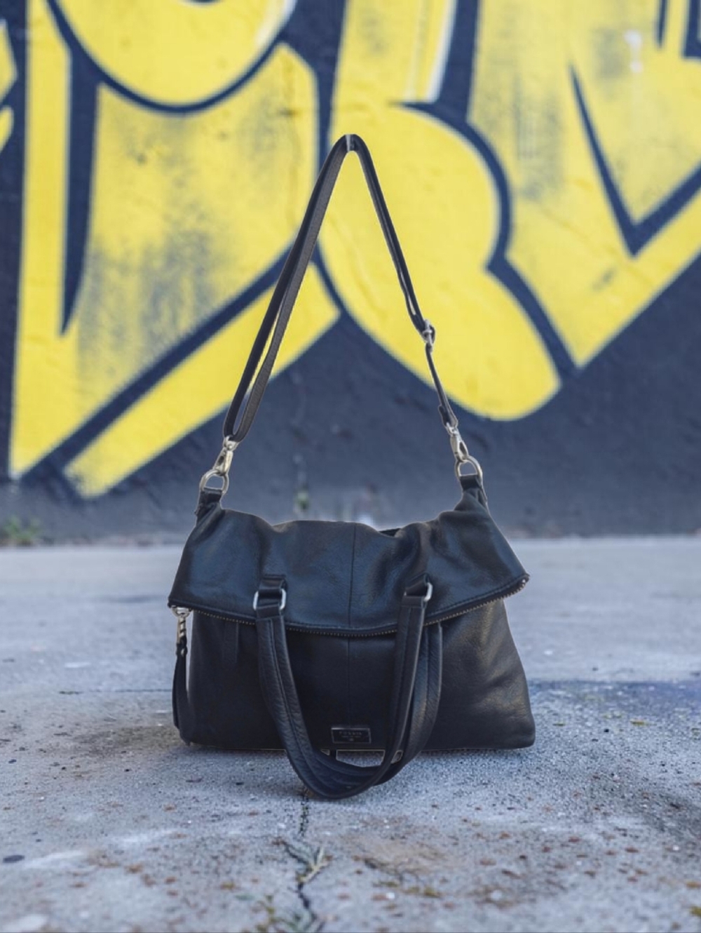 FOSSIL DAWSON LEATHER FOLD-OVER BAG